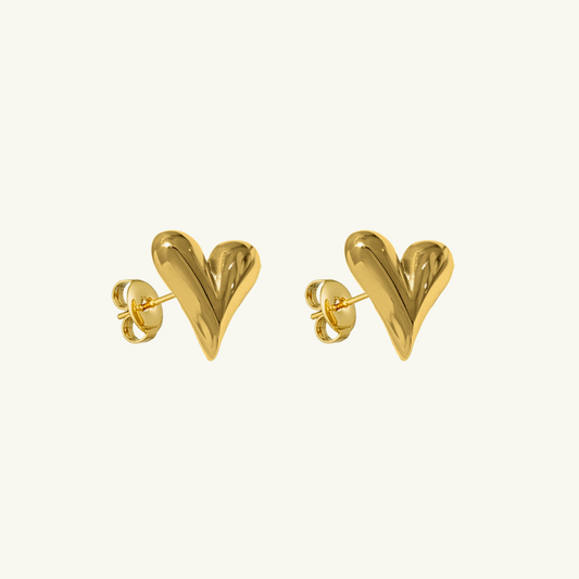 CHUNKY HEART STUD EARRING