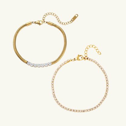 SHINY SNAKE BRACELET GIFTSET | GOUD