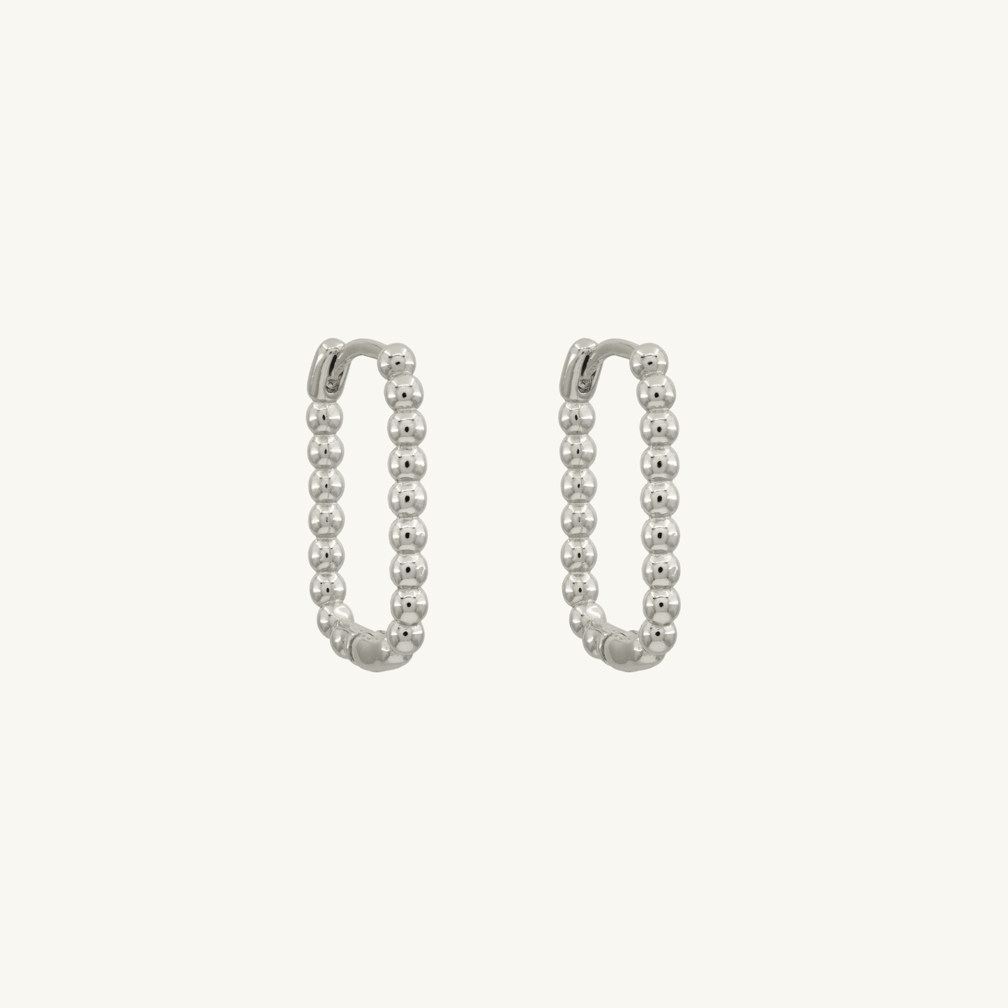 DOTTED RECTANGLE HOOP EARRING