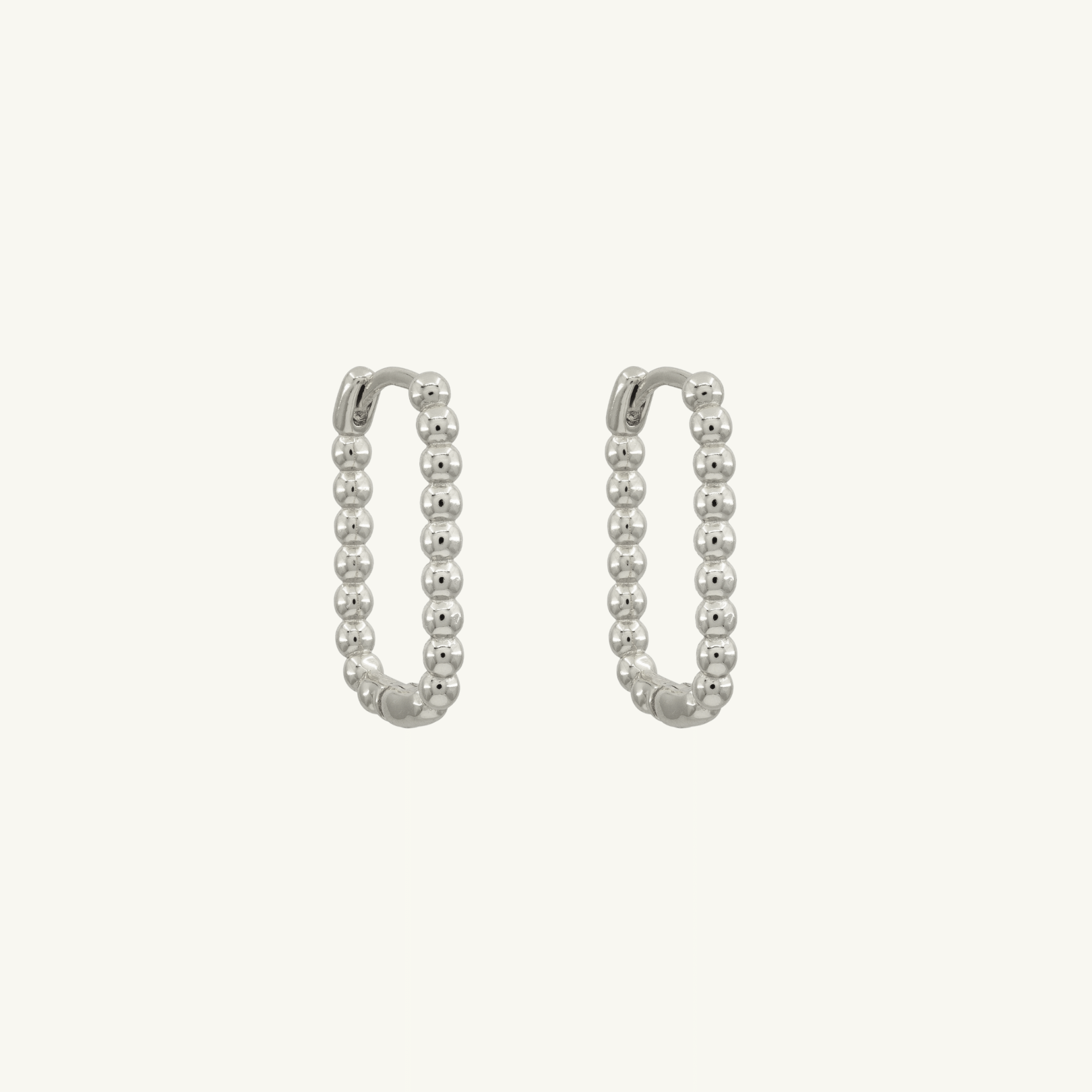 Dotted Rectangle Hoop Earring
