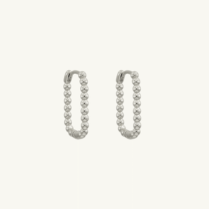 Dotted Rectangle Hoop Earring