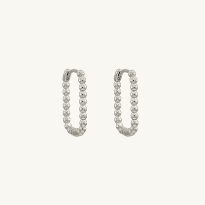 DOTTED RECTANGLE HOOP EARRING