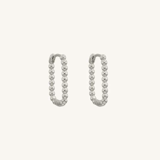 DOTTED RECTANGLE HOOP EARRING