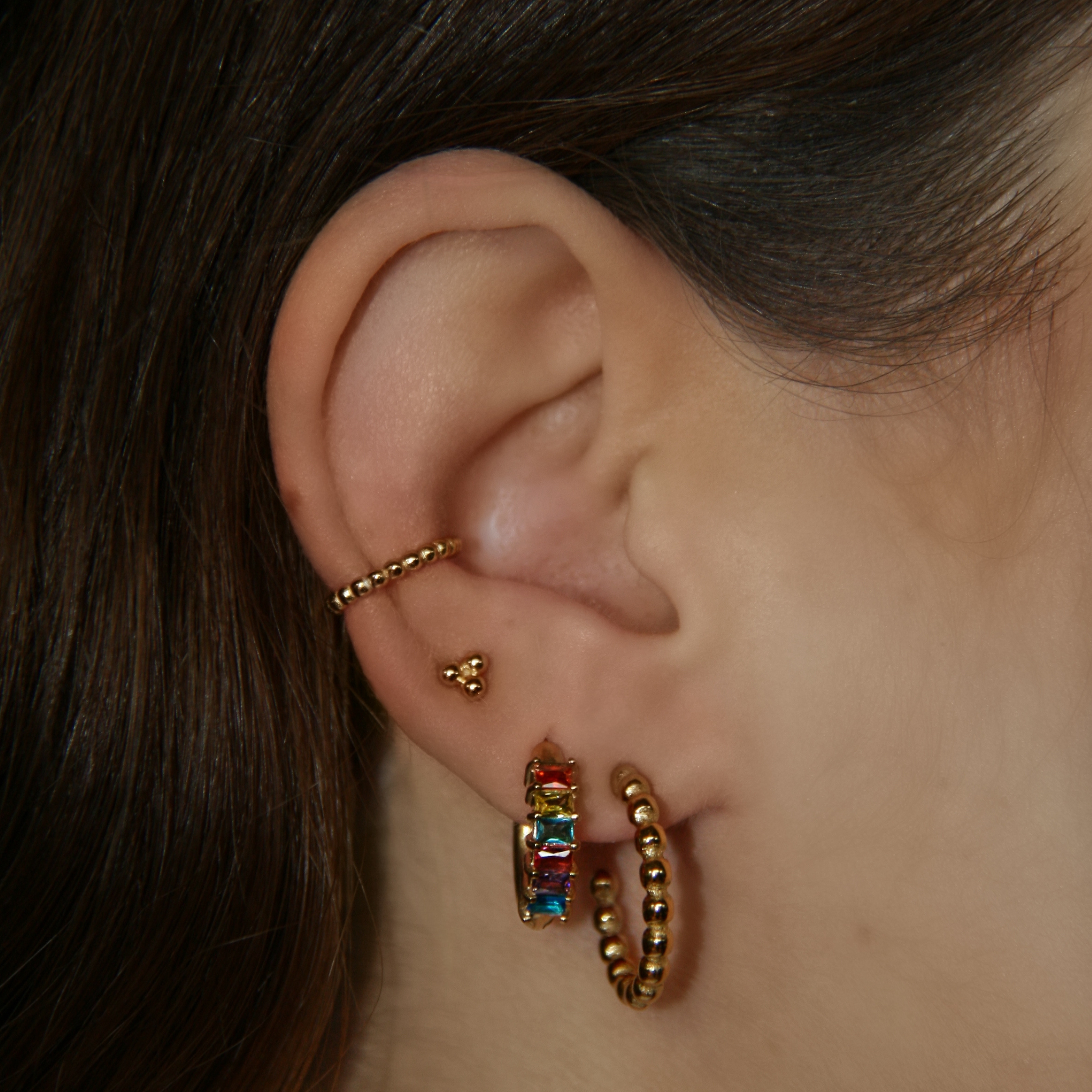 Dotted Hoop Earring