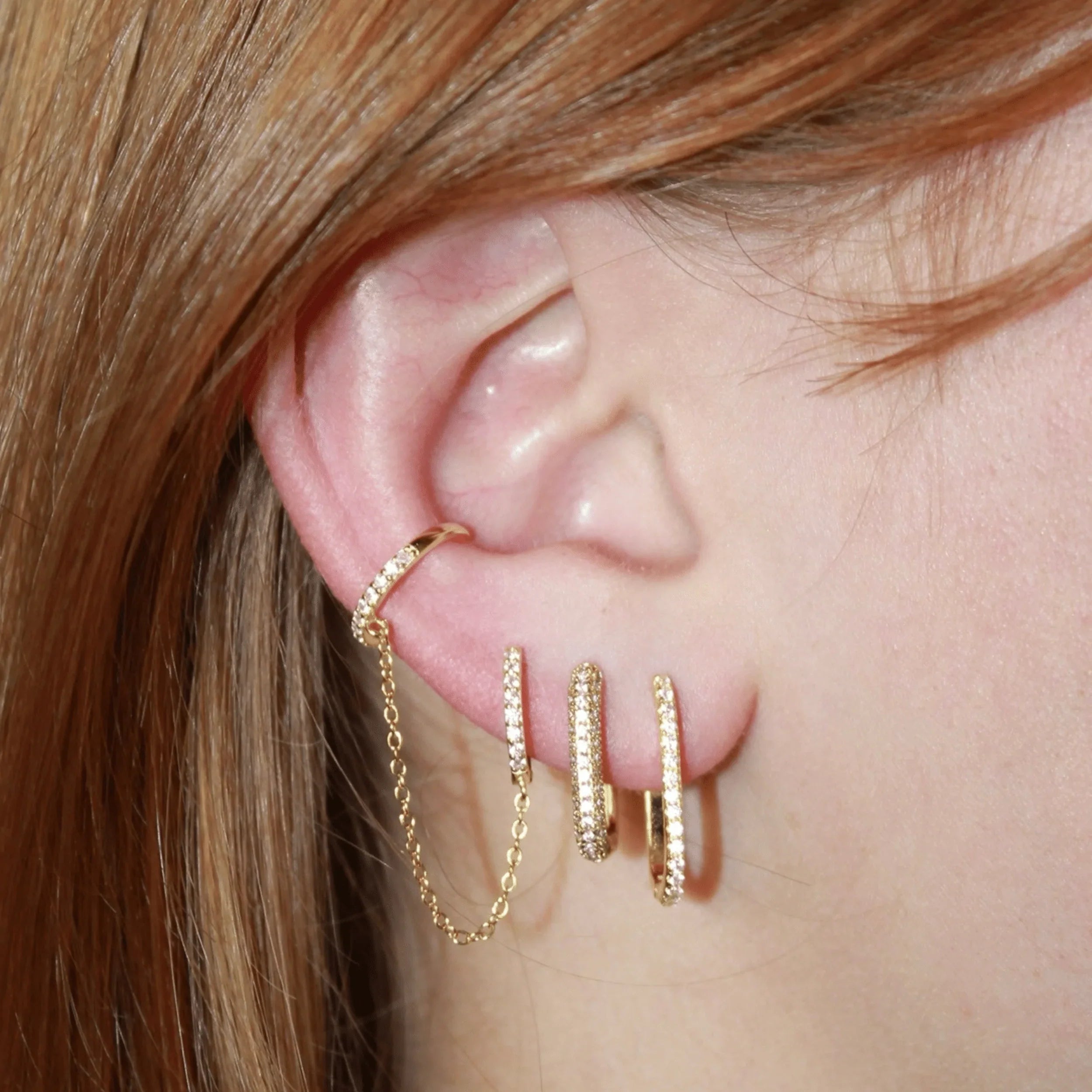 Shiny Hoop & Earcuff One Piece Earring