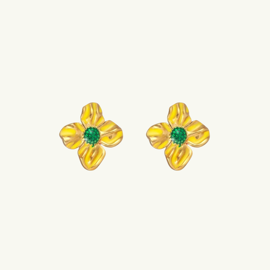 COLORED FLOWER EARRING