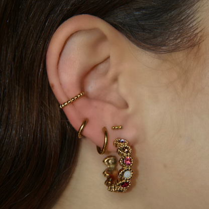 COLORED GEMS STATEMENT EARRING