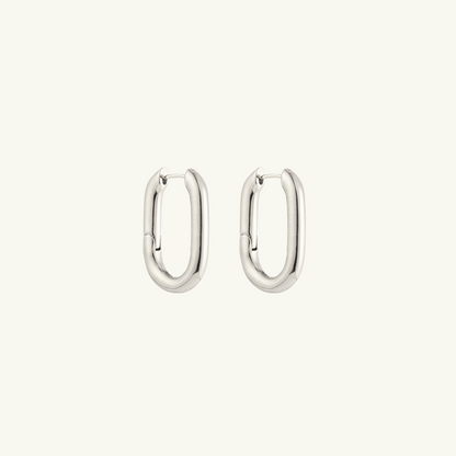 CHUNKY RECTANGLE HOOP EARRING GIFTSET | ZILVER