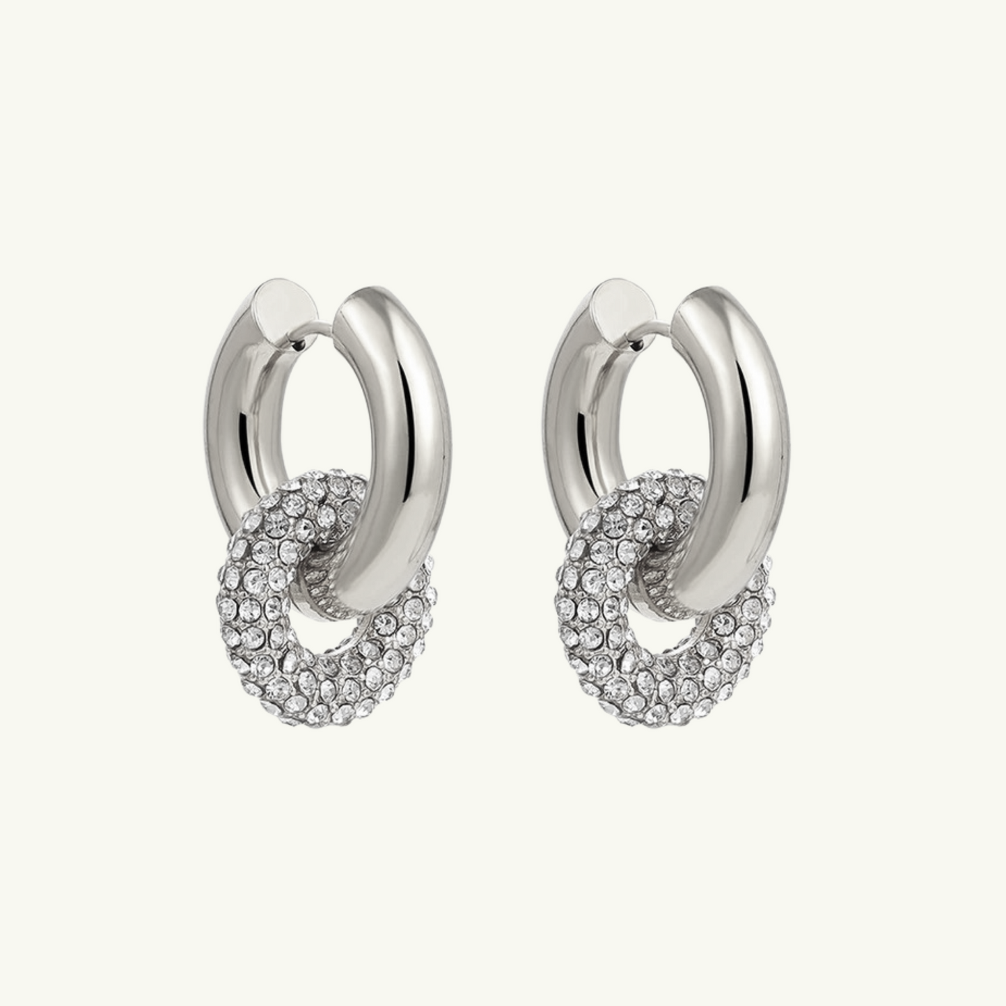 SHINY DOUBLE HOOP EARRING GIFTSET | SILVER