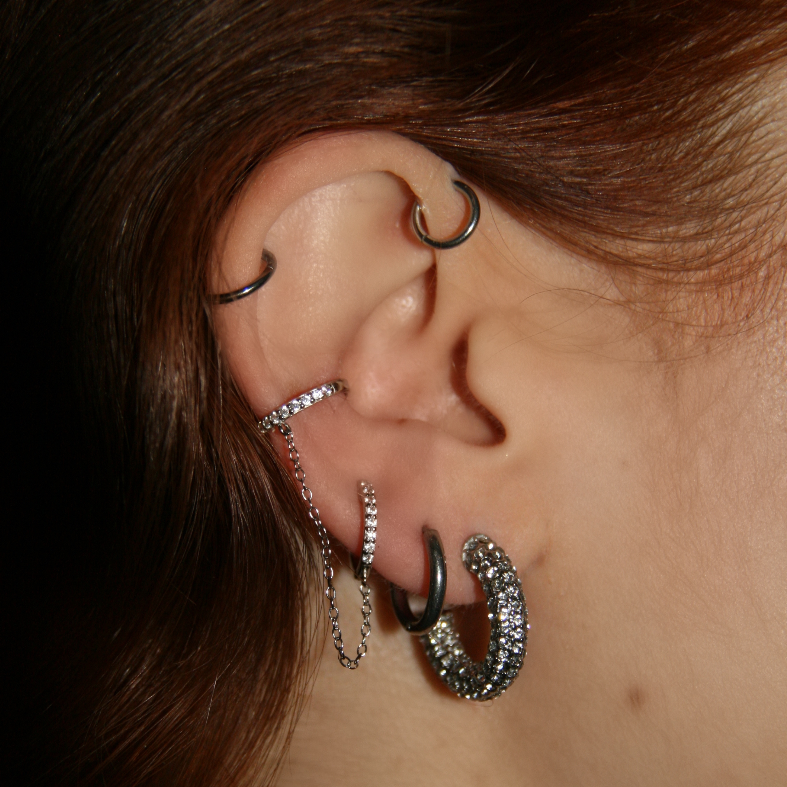 Shiny Hoop & Earcuff One Piece Earring