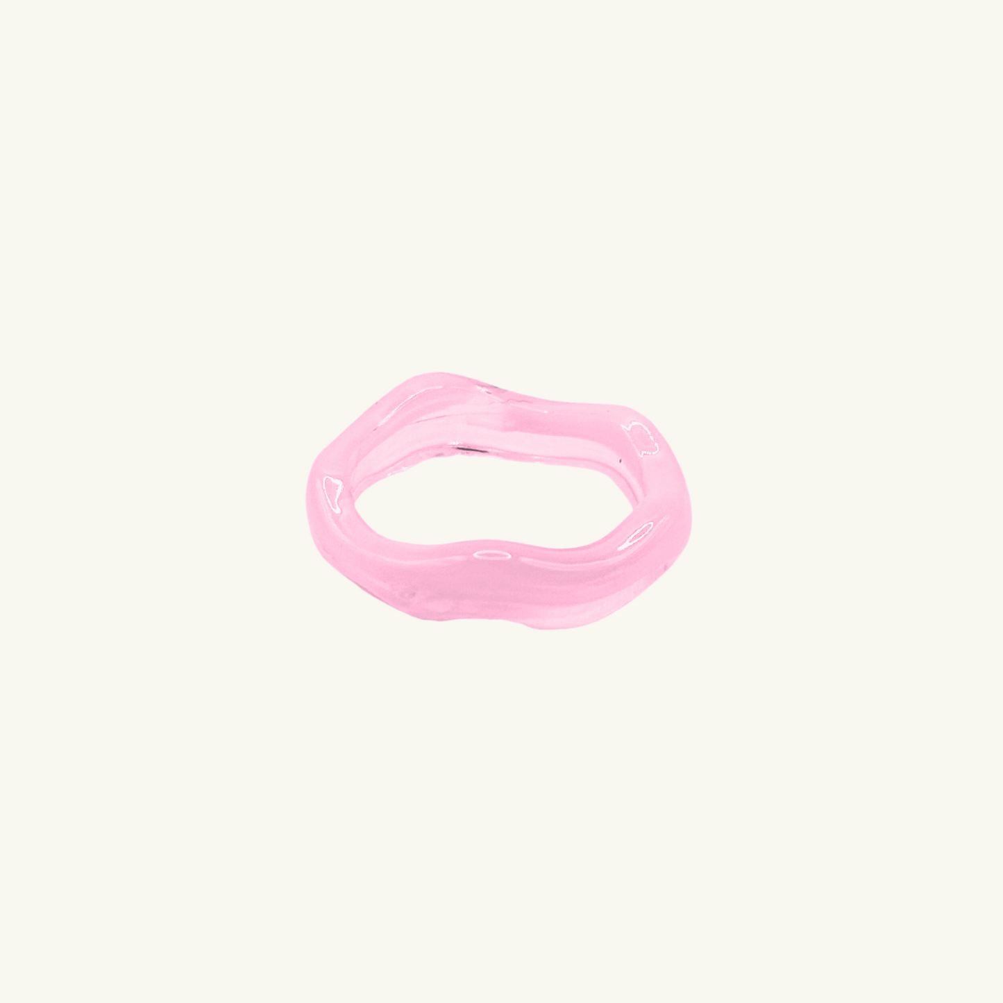 WAVY RESIN RING | PINK