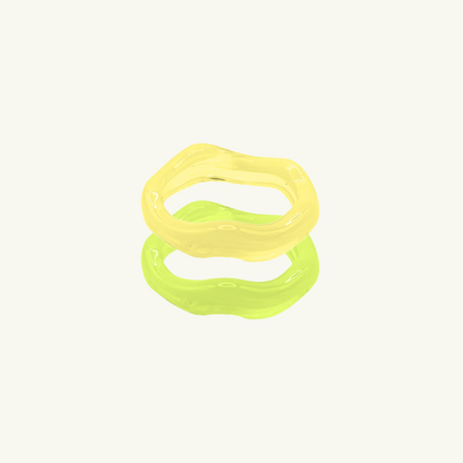 WAVY RESIN RING | YELLOW