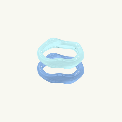 WAVY RESIN RING | BLUE