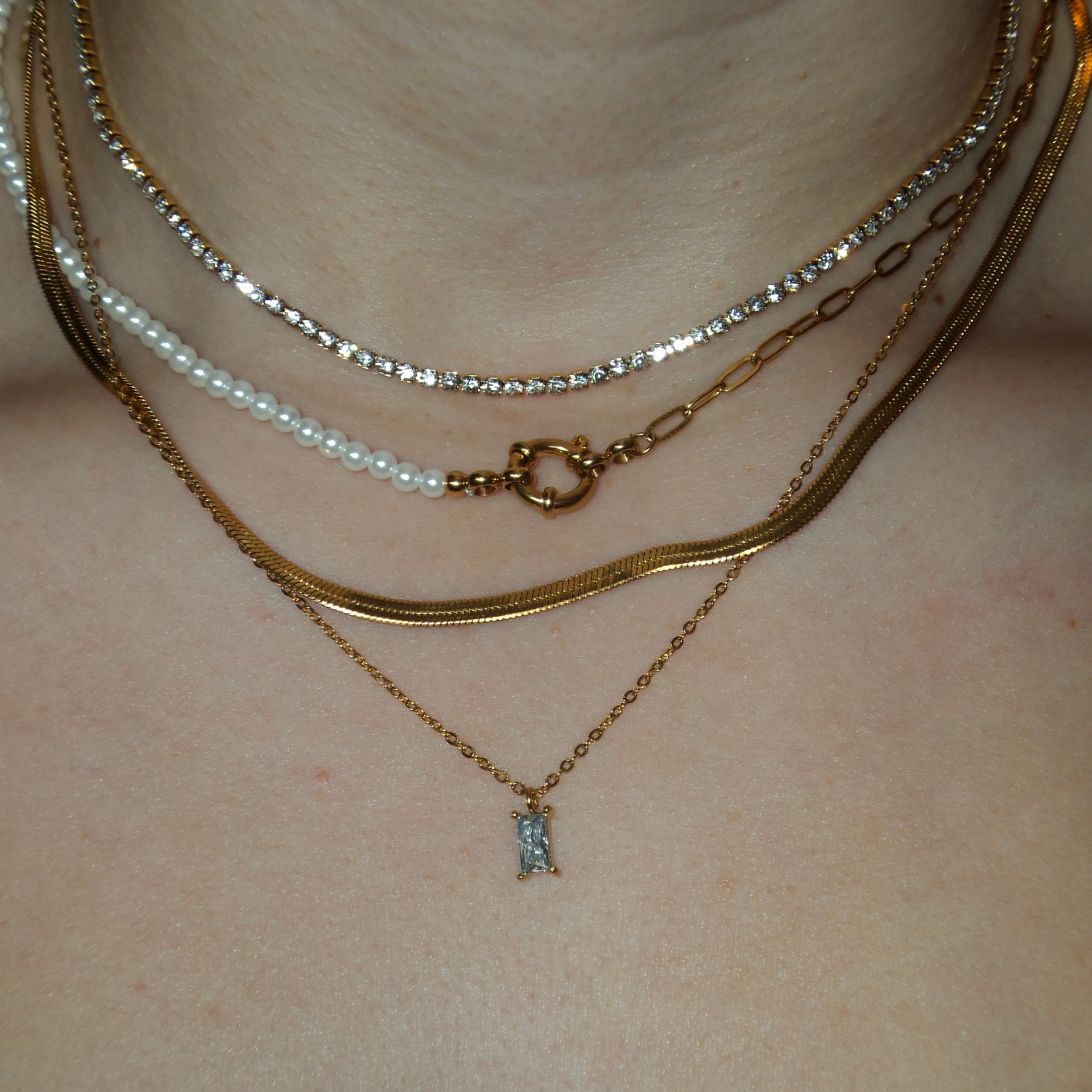 Small Flat Snake Chain Necklace