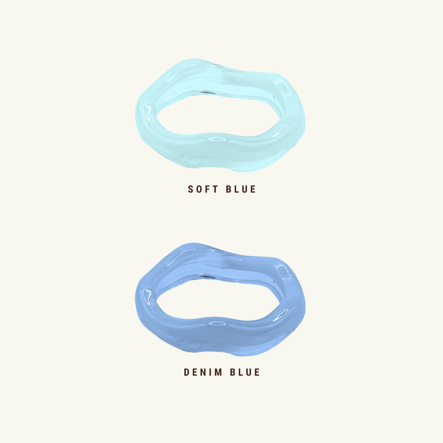 WAVY RESIN RING | BLUE