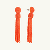 Coral Tassel Statement Earring