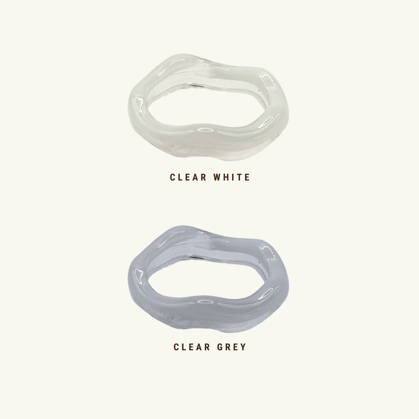 WAVY RESIN RING | CLEAR