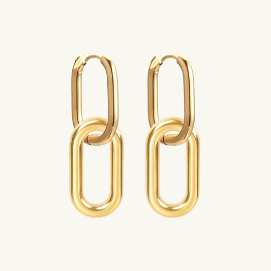 DOUBLE RECTANGLE HOOP EARRING