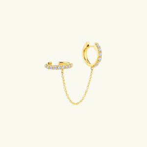 Shiny Hoop & Earcuff One Piece Earring