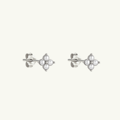 FLOWER PEARL STUD EARRING