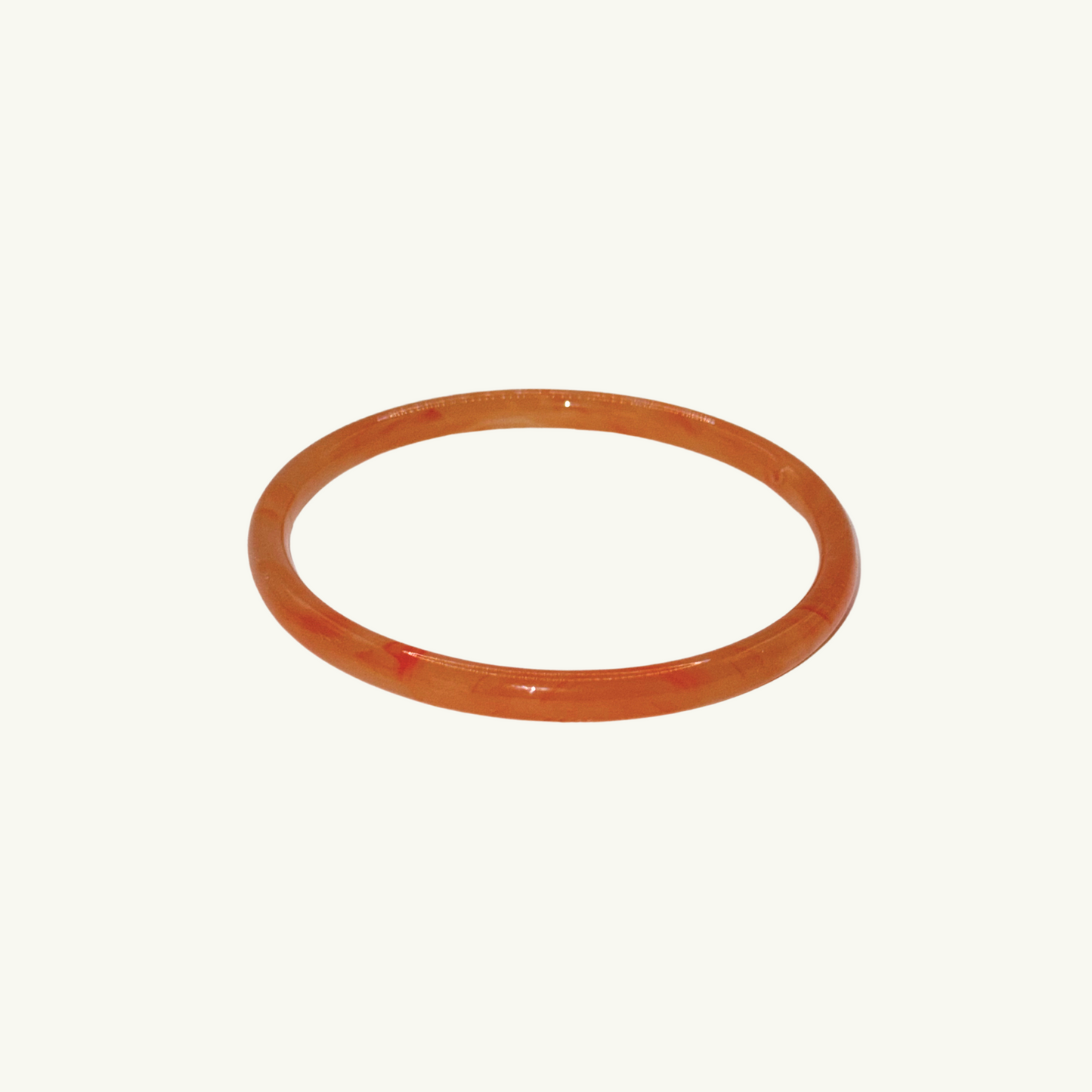 JADE GLASS BANGLE BRACELET | ORANGE