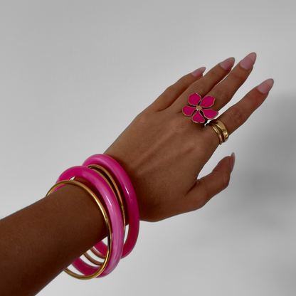 RESIN BANGLE BRACELET | PINK