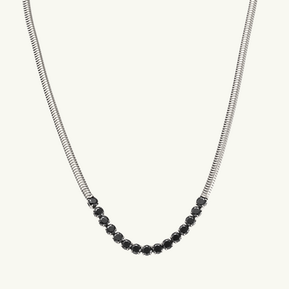 SHINY BLACK SNAKE NECKLACE