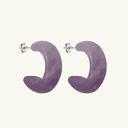 CHUNKY RESIN HOOP EARRING | PURPLE