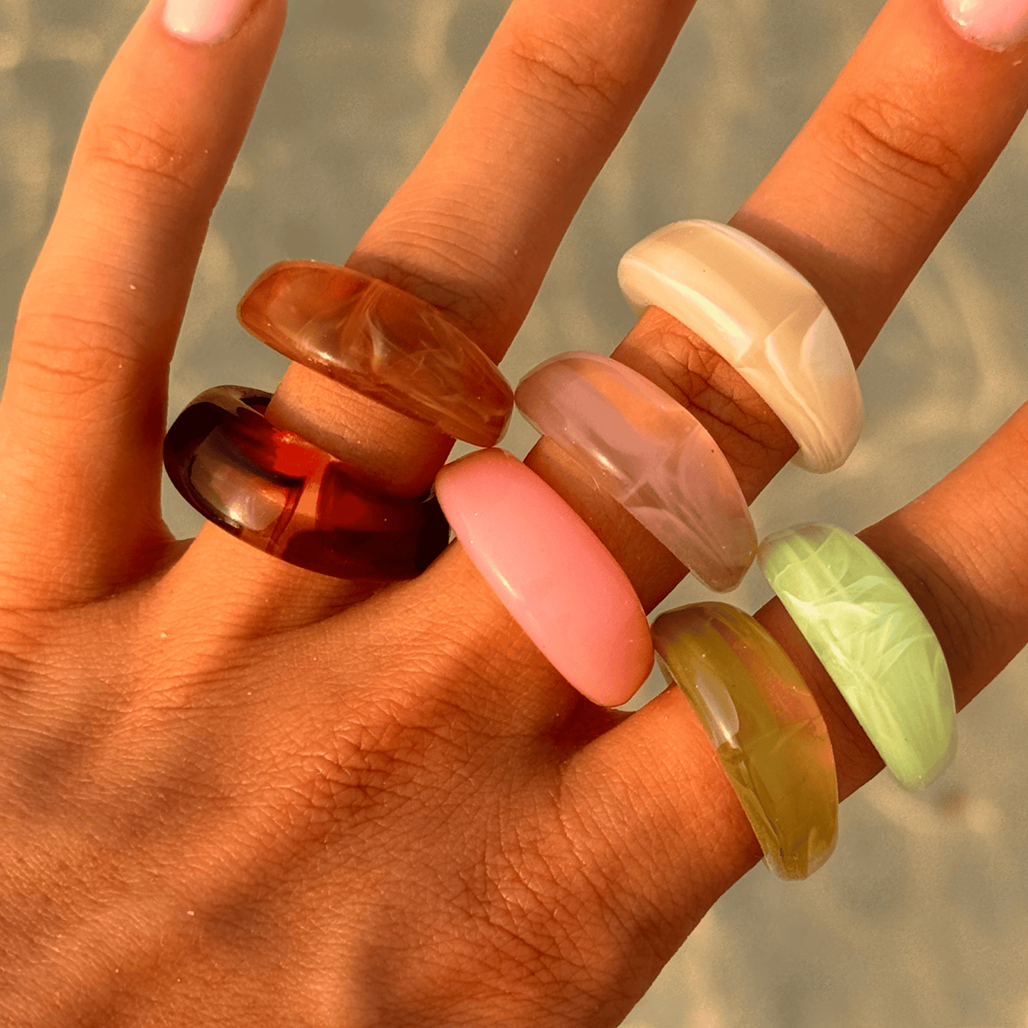 CHUNKY RESIN RING | PINK