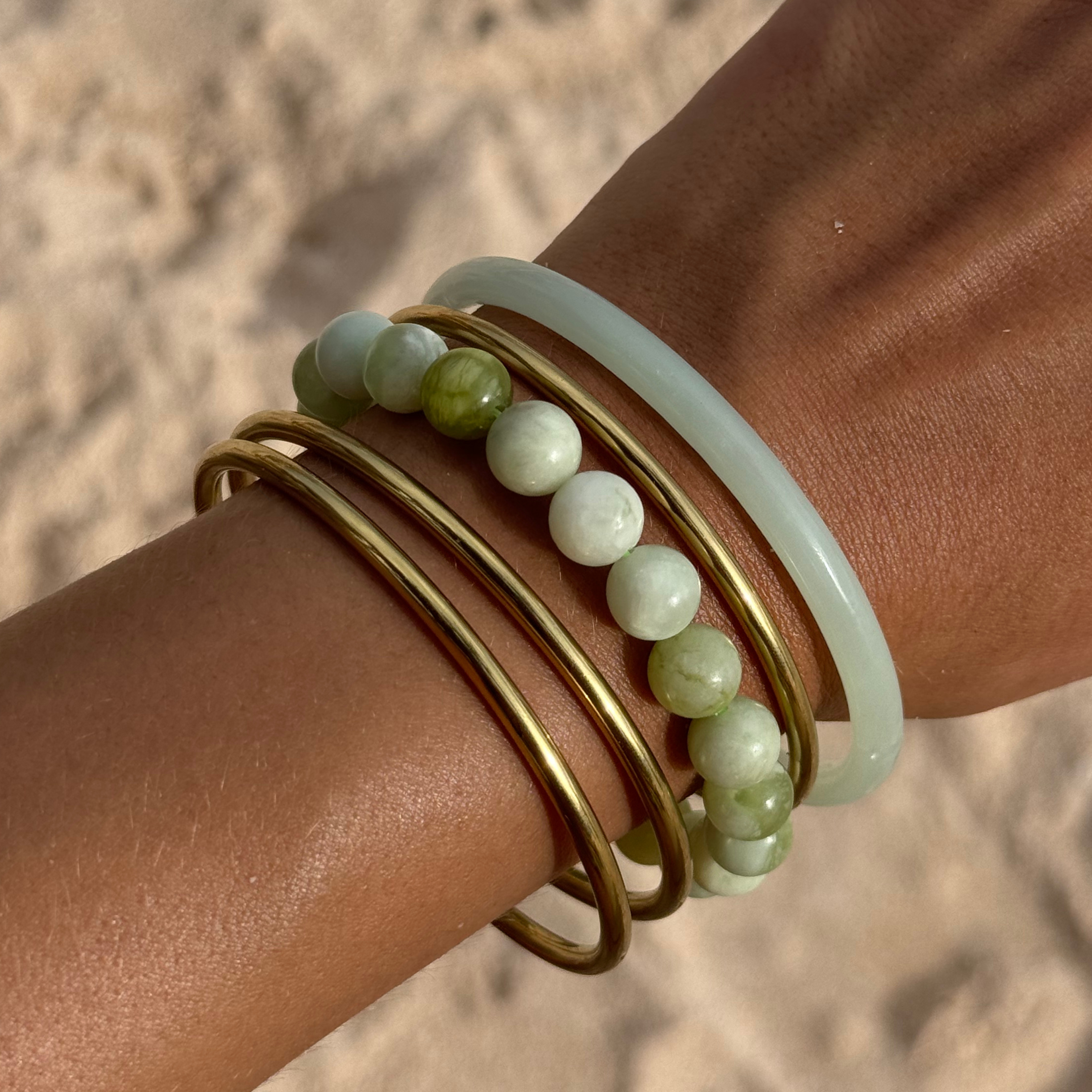 Jade Glass Bangle Bracelet