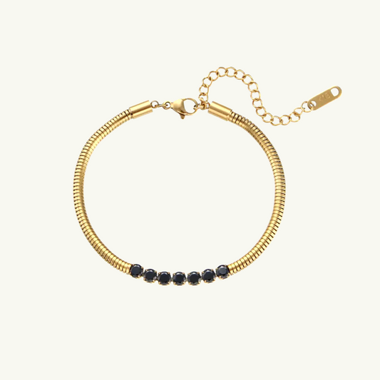 SHINY BLACK SNAKE BRACELET