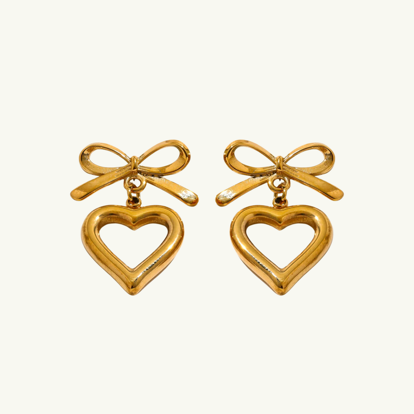 BOW HEART EARRING