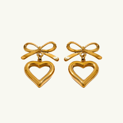 BOW HEART EARRING