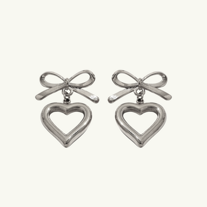 BOW HEART EARRING