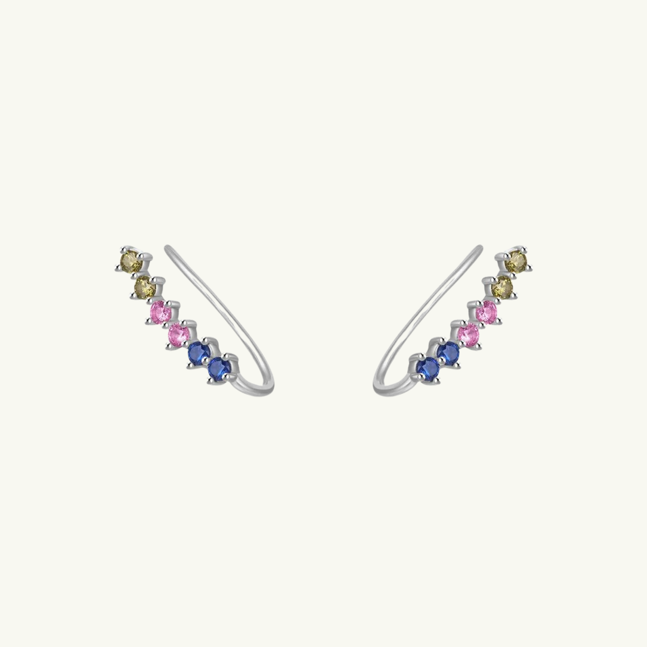 Colored Gems Climber Earring