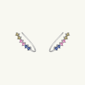 Colored Gems Climber Earring