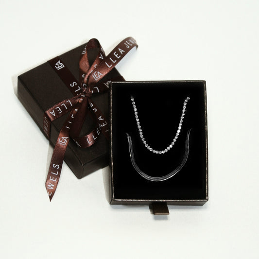 SHINY FLAT SNAKE GIFTSET | SILVER