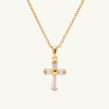 Cross Gem Charm Necklace