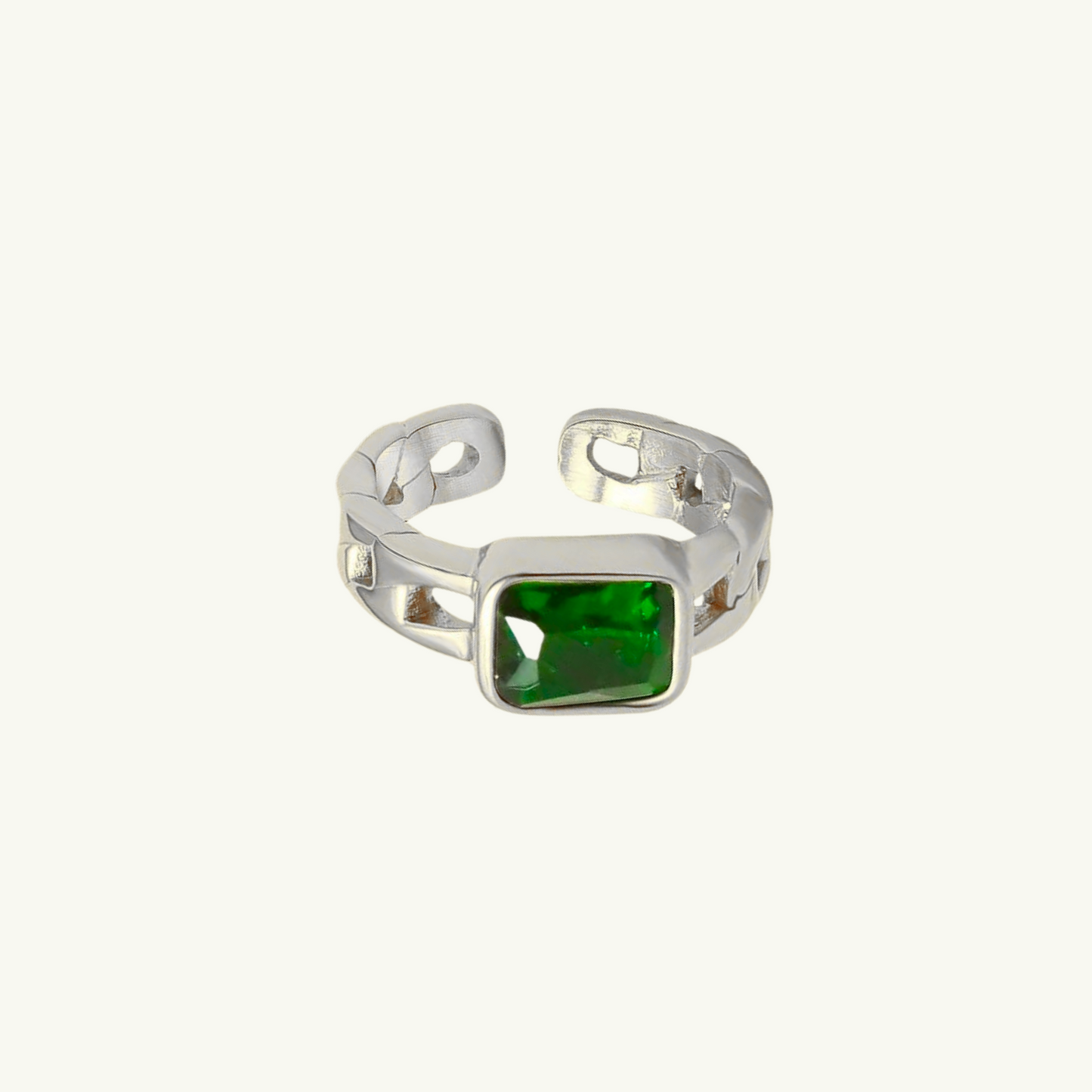 GREEN GEM CHAIN RING