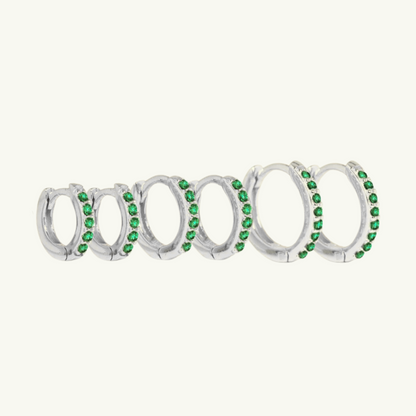 SHINY GREEN HOOP EARRING