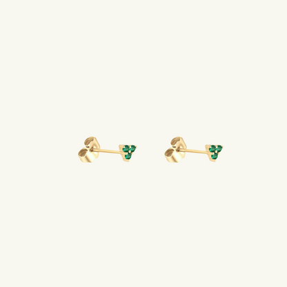 TINY GREEN TRIANGLE GEM STUD