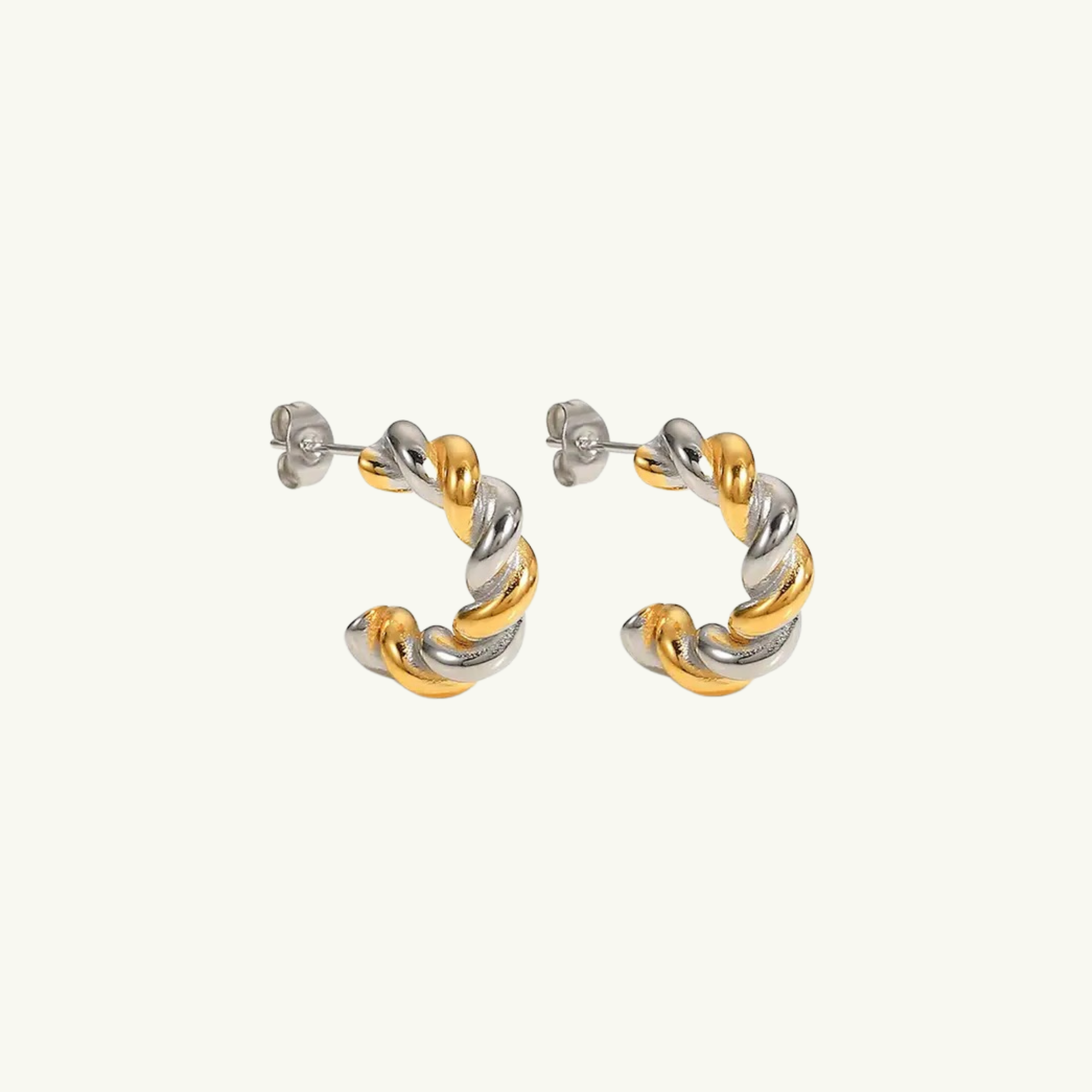 Two-Tone Twisted Statement Earring