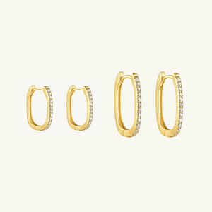 Shiny Rectangle Hoop Earring