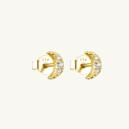 SHINY MOON STUD EARRING