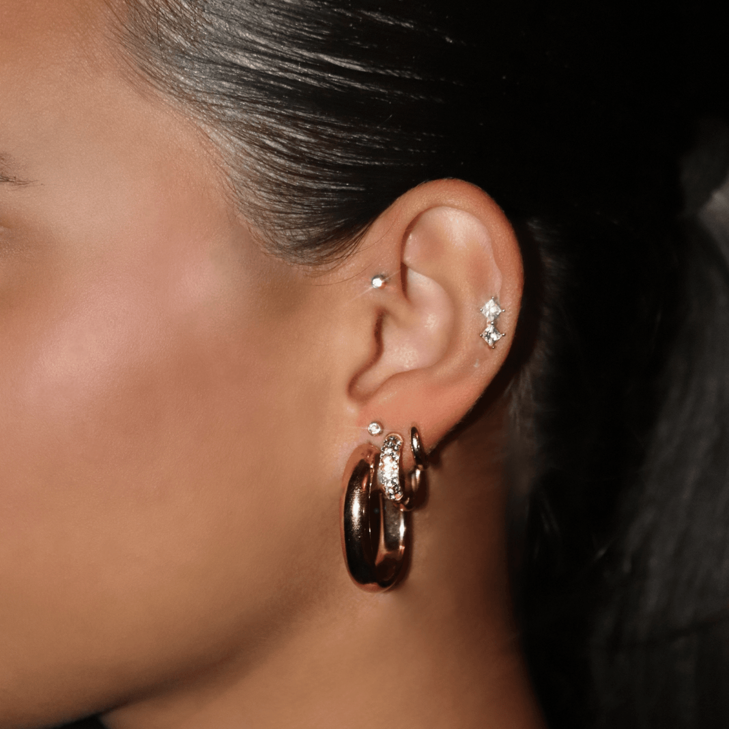 Shiny Chunky Hoop Earring