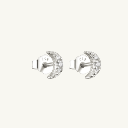 SHINY MOON STUD EARRING