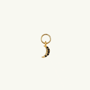 Shiny Black Moon Earring Charm