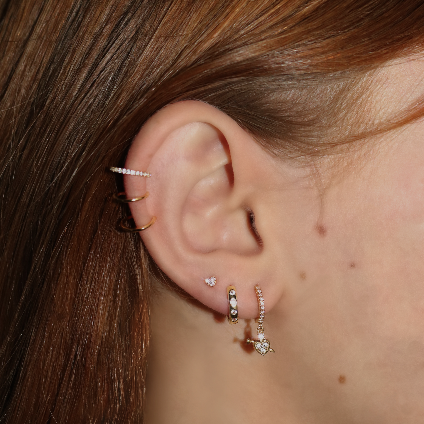 SHINY HEART STUD EARRING