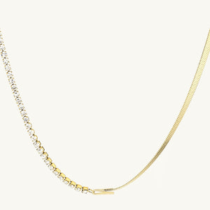 Flat Snake Tennis Chain Necklace