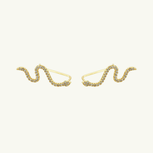 SHINY SNAKE CLIMBER EARRING